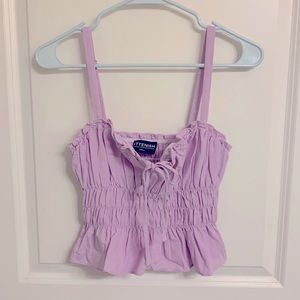 Kittenish S cropped lavender top
